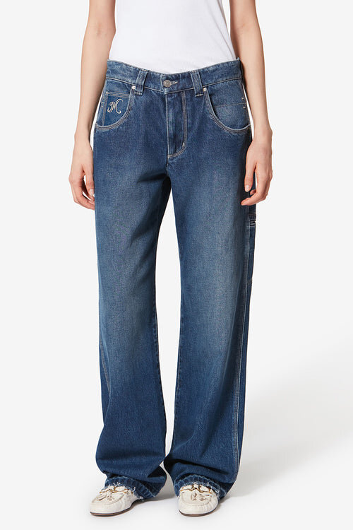 Blugi din denim cu cusături vizibile Jeyda Blugi din denim cu cusături vizibile Jeyda