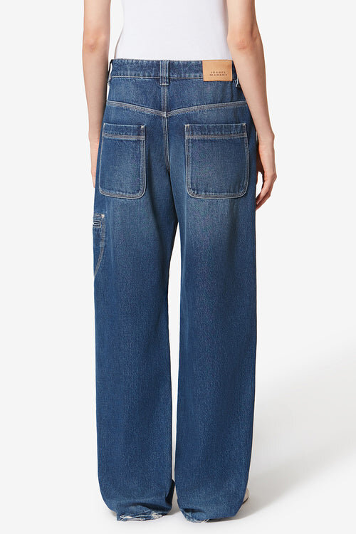 Blugi din denim cu cusături vizibile Jeyda Blugi din denim cu cusături vizibile Jeyda