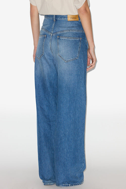 Blugi din denim cu talie înaltă și croi larg Lemony Blugi din denim cu talie înaltă și croi larg Lemony