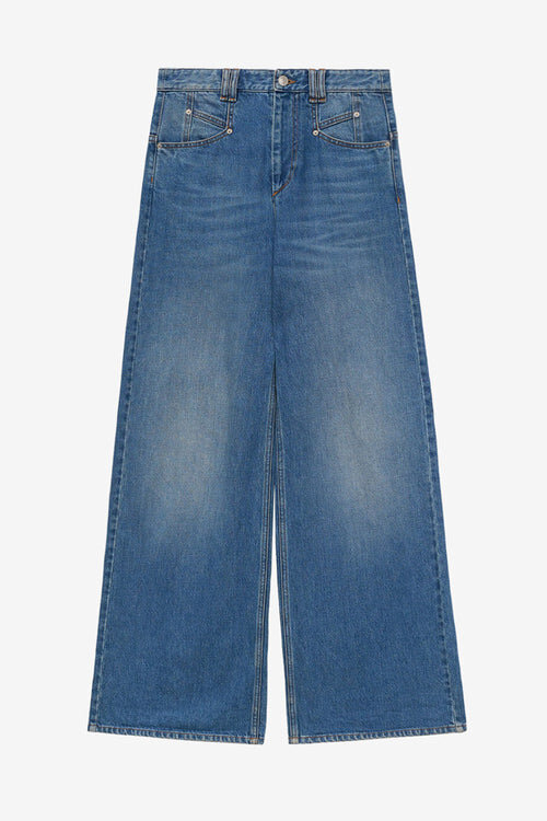 Blugi din denim cu talie înaltă și croi larg Lemony Blugi din denim cu talie înaltă și croi larg Lemony