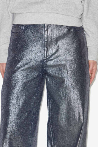Blugi din denim metalizat