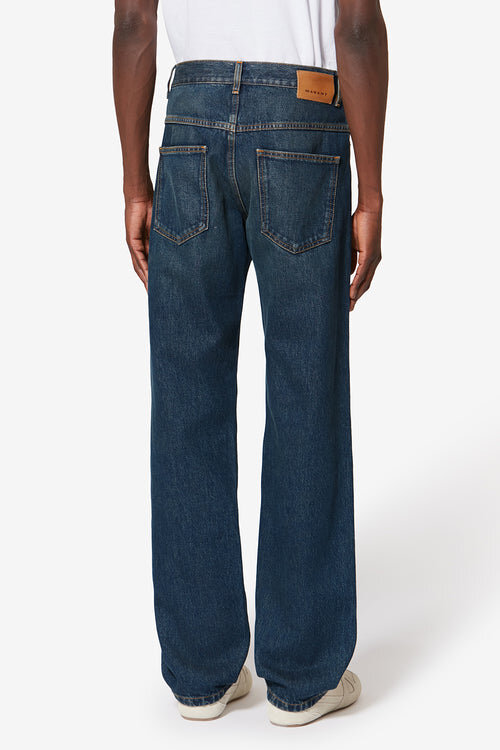 Blugi Lewys din denim decolorat cu 5 buzunare Blugi Lewys din denim decolorat cu 5 buzunare