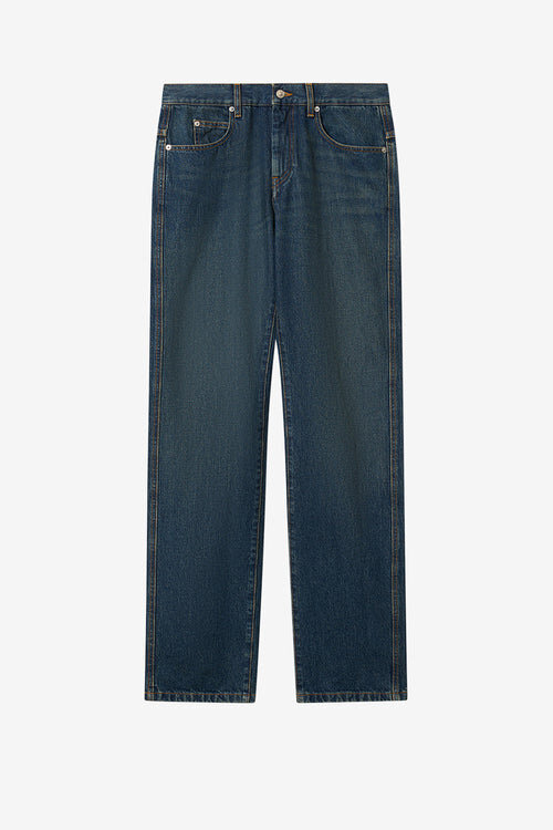 Blugi Lewys din denim decolorat cu 5 buzunare Blugi Lewys din denim decolorat cu 5 buzunare