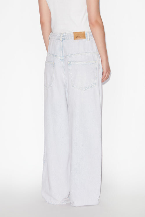 Blugi Rachelle din denim, cu croi larg și pliuri Blugi Rachelle din denim, cu croi larg și pliuri