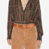 Bluză din voal de bumbac imprimat Mexika