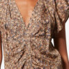 Bluză Lonea din jacquard de mătase cu imprimeu floral drapat Bluză Lonea din jacquard de mătase cu imprimeu floral drapat