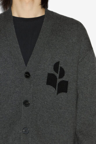 Cardigan Curtis din lână și bumbac cu logo