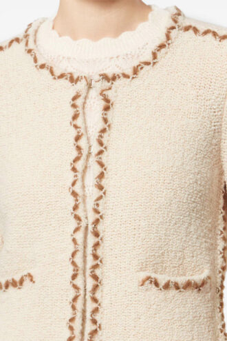 Cardigan Rochelle din lână merinos tweed