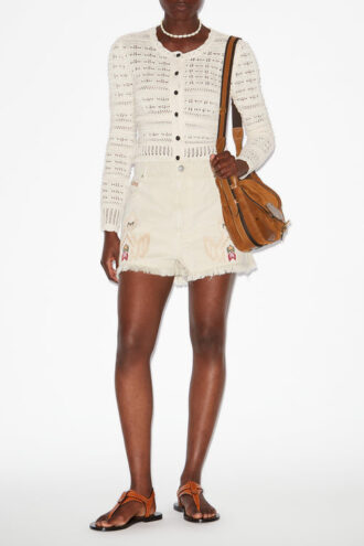 Cardigan scurt din tricot ajurat Ajaline