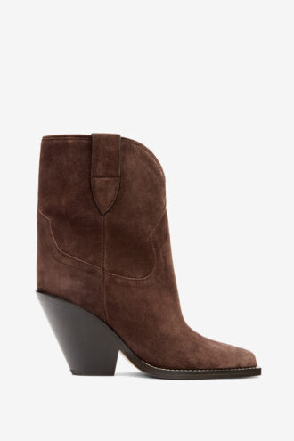 Cizme cowboy din piele de vițel suede cu toc înalt Leyane Cizme cowboy din piele de vițel suede cu toc înalt Leyane