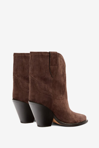 Cizme cowboy din piele de vițel suede cu toc înalt Leyane Cizme cowboy din piele de vițel suede cu toc înalt Leyane
