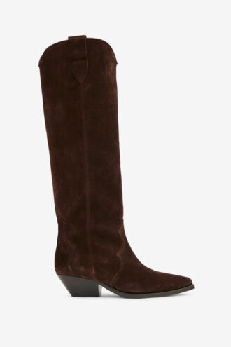 Cizme cowboy din piele de vițel suede Denvee