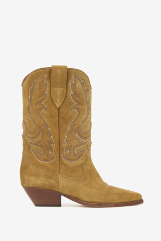 Cizme cowboy Duerto din piele de vițel suede brodate