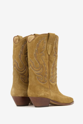 Cizme cowboy Duerto din piele de vițel suede brodate