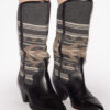Cizme de cowboy din piele și jacquard Lijita Cizme de cowboy din piele și jacquard Lijita