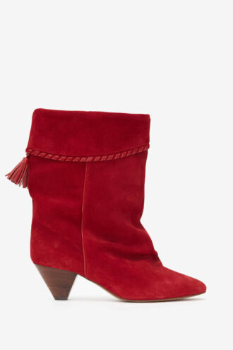 Cizme din piele de vițel suede drapată Dalby