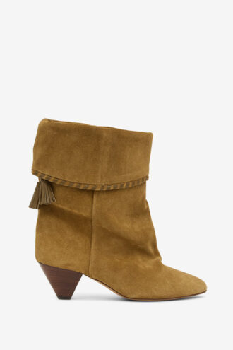 Cizme din piele de vițel suede drapată Dalby