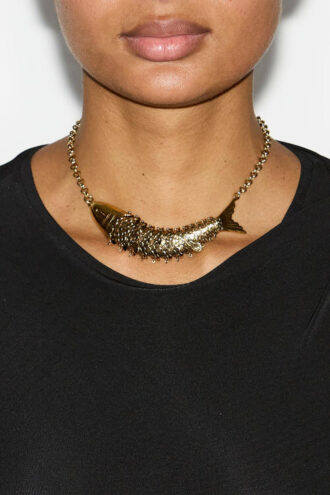 Colier tip choker în formă de pește de râu