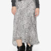 Fustă midi Lisanne din catifea burnout Fustă midi Lisanne din catifea burnout