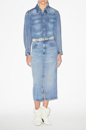 Fustă midi Tilauria din denim fin