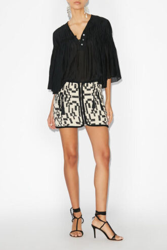 Fustă scurtă Arono din bumbac jacquard