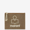 Geantă clutch din bumbac decolorat cu logo Netia Geantă clutch din bumbac decolorat cu logo Netia