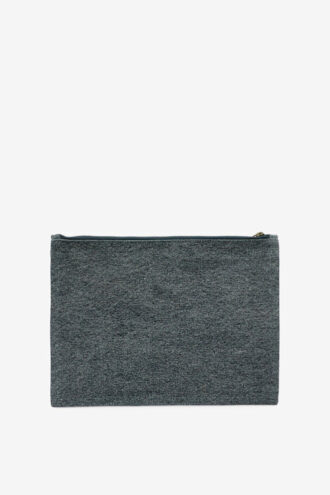 Geantă clutch din bumbac decolorat cu logo Netia