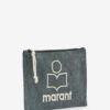 Geantă clutch din bumbac decolorat cu logo Netia Geantă clutch din bumbac decolorat cu logo Netia