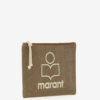 Geantă clutch din bumbac decolorat cu logo Netia Geantă clutch din bumbac decolorat cu logo Netia