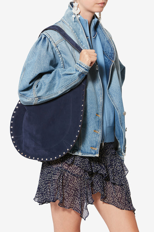 Geantă de mână Oskan Hobo Soft din piele de vițel suede cu fermoar Geantă de mână Oskan Hobo Soft din piele de vițel suede cu fermoar