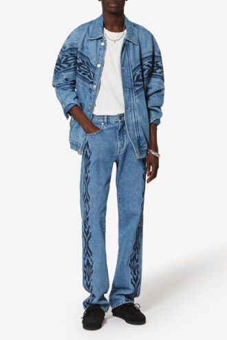 Jacheta din denim brodată Julian