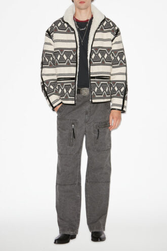 Jacheta Nelkis cu model grafic Jacquard