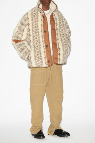 Palton reversibil cu imprimeu Madeo, în stil shearling