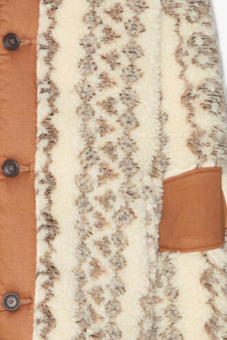 Palton reversibil cu imprimeu Madeo, în stil shearling