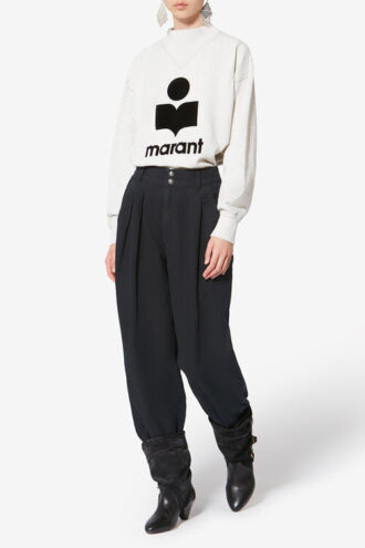 Pantaloni de lucru Nadine din bumbac și in Pantaloni de lucru Nadine din bumbac și in