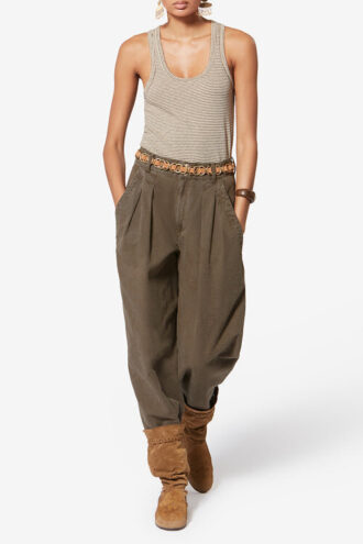 Pantaloni de lucru Nadine din bumbac și in Pantaloni de lucru Nadine din bumbac și in