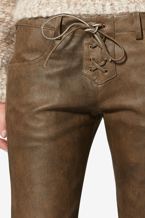 Pantaloni din piele de miel lucioasă Vanel Pantaloni din piele de miel lucioasă Vanel