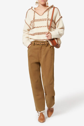 Pantaloni largi din bumbac twill Opalyna Pantaloni largi din bumbac twill Opalyna