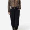 Pantaloni largi din bumbac twill Opalyna