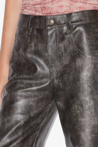 Pantaloni largi din piele artificială Coralea