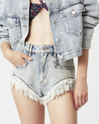 Pantaloni scurți din denim Eneidao Pantaloni scurți din denim Eneidao