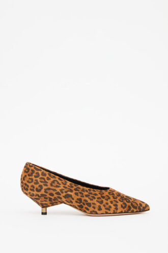 Pantofi cu toc din piele de vițel suede imprimată Ebisa