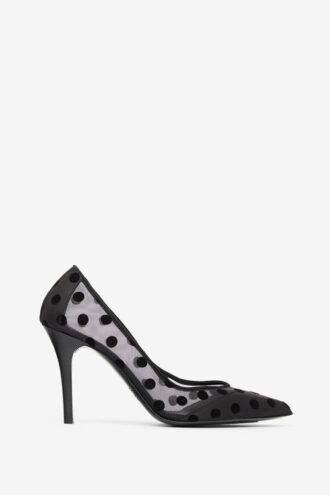 Pantofi cu toc din tul cu buline Pristy
