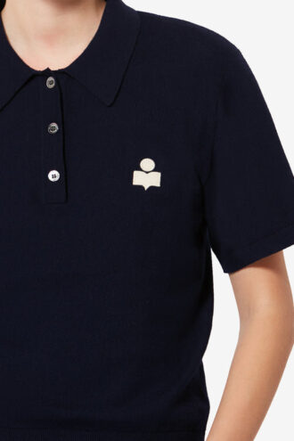 Polo din bumbac și lână cu logo Polo din bumbac și lână cu logo