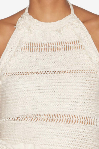 Pulover Araliane cu spate deschis din tricot macramé