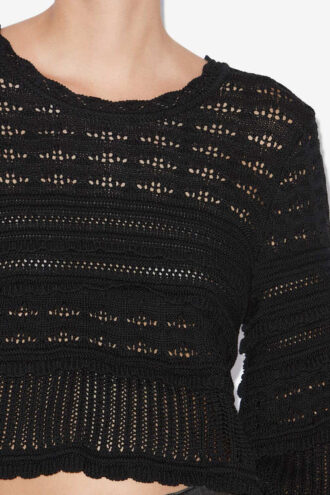 Pulover Azelia din tricot ajurat, cu croi larg Pulover Azelia din tricot ajurat, cu croi larg