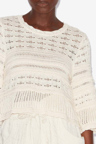 Pulover Azelia din tricot ajurat, cu croi larg Pulover Azelia din tricot ajurat, cu croi larg