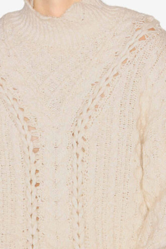 Pulover Bolinea din tricot cu model în relief