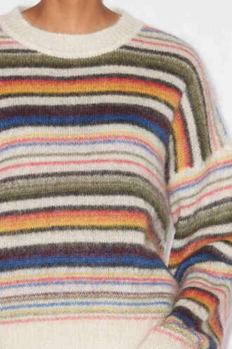 Pulover Drussell din mohair periat cu dungi Pulover Drussell din mohair periat cu dungi