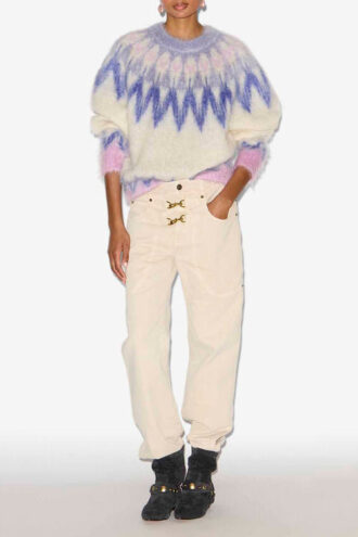 Pulover Natania din mohair cu model Fair Isle Pulover Natania din mohair cu model Fair Isle